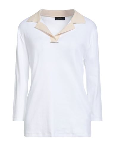 Peserico Woman Polo Shirt White Size 14 Cotton, Elastane In White