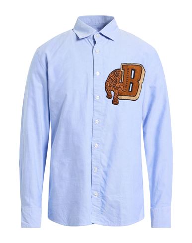 Baldessarini Man Shirt Light Blue Size 17 ½ Cotton In Blue