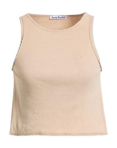Acne Studios Woman Top Beige Size L Cotton In Neutral