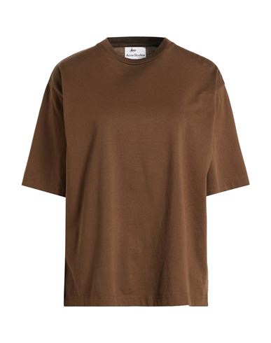 Acne Studios Woman T-shirt Dark Brown Size L Cotton In Brown