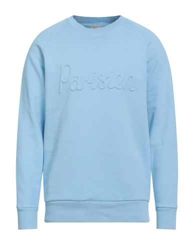 Maison Kitsuné Man Sweatshirt Light Blue Size L Cotton In Blue