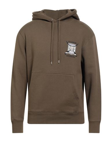Maison Kitsuné Man Sweatshirt Military Green Size M Cotton In Brown