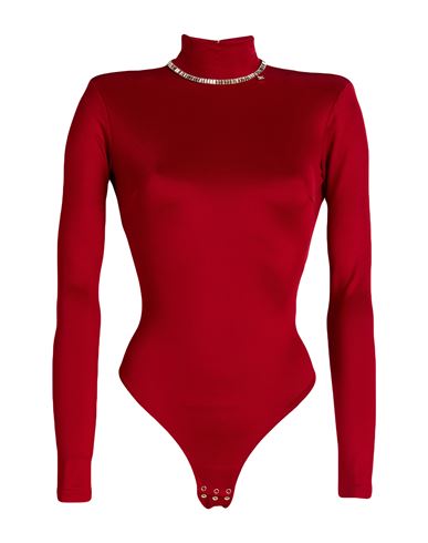 Elisabetta Franchi Woman Bodysuit Red Size 6 Viscose, Elastane In Red