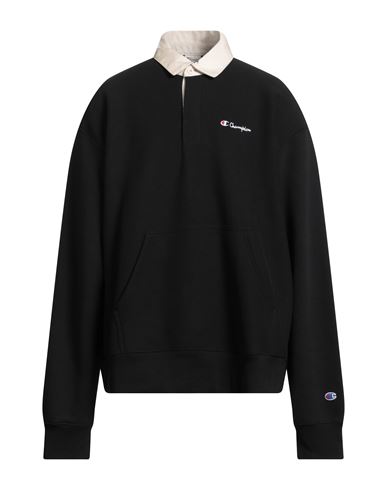 Champion Man Sweatshirt Black Size Xl Cotton, Polyester In Black