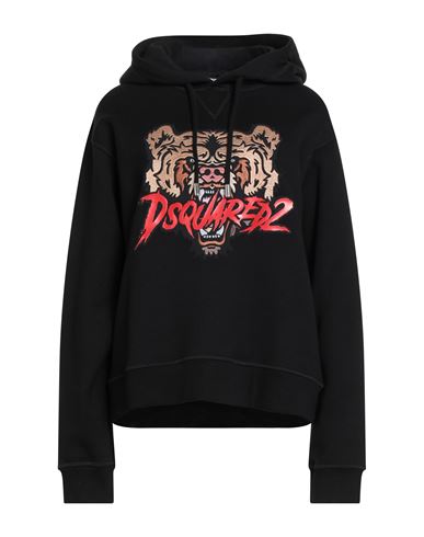 Dsquared2 Woman Sweatshirt Black Size L Cotton In Black