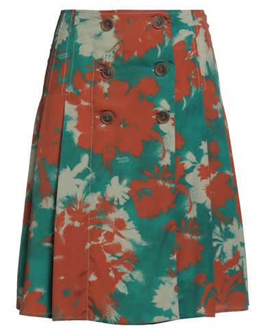Maison Kitsuné Woman Midi Skirt Emerald Green Size 6 Polyester In Gold