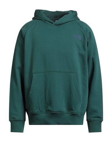 The North Face Man Sweatshirt Emerald Green Size L Cotton, Polyester In Green