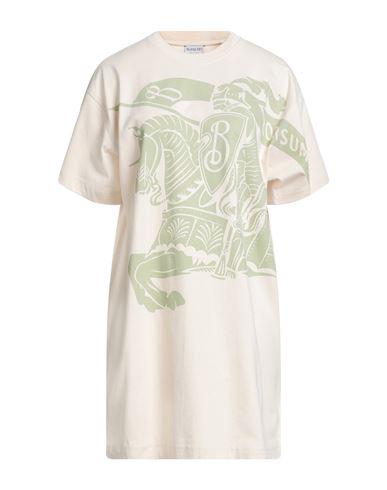 Burberry Woman Mini Dress Beige Size M Cotton In Neutral