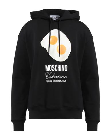 Moschino Graphic Print Breakfast Pocket Hoodie In Black