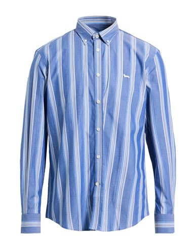 Harmont & Blaine Man Shirt Navy Size Xxl Cotton In Blue