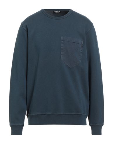 Dondup Man Sweatshirt Navy Size L Cotton, Elastomultiester, Elastane In Blue