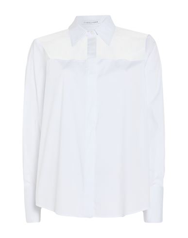 Caractere Caractère Woman Shirt White Size 10 Polyester, Cotton, Polyamide, Elastane In White