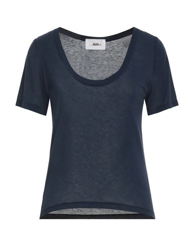 Solotre Woman T-shirt Navy Size 4 Viscose, Polyamide, Cashmere, Elastane In Blue