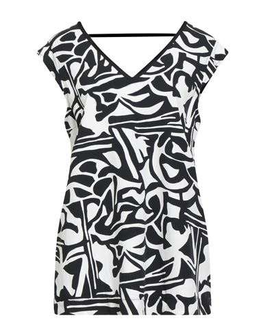 Maria Bellentani Woman Top Black Size 8 Viscose, Linen In Black