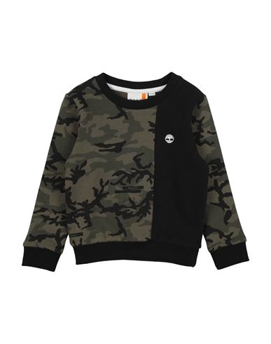 Timberland Toddler Boy Sweatshirt Military Green Size 5 Cotton, Polyester In Black