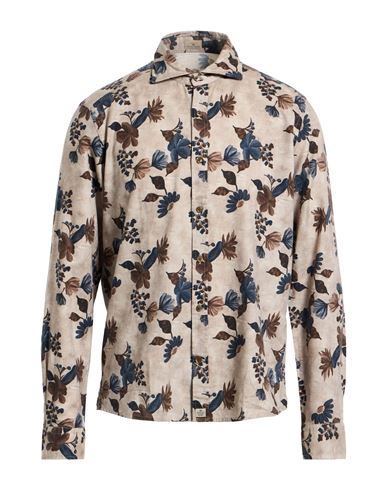 Sonrisa Man Shirt Taupe Size 17 Cotton In Multi