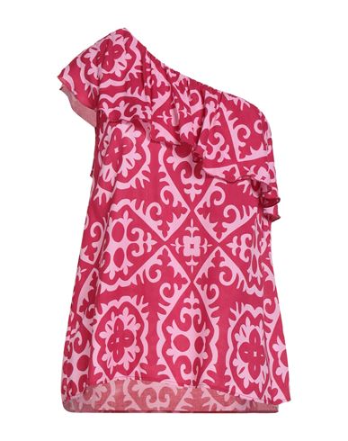 Rebel Queen By Liu •jo Woman Top Fuchsia Size L Viscose In Pink