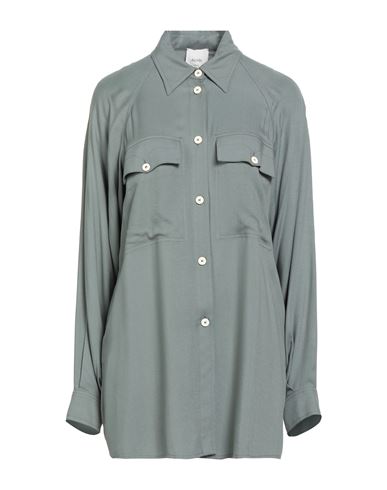 Alysi Crème Woman Shirt Sage Green Size 6 Viscose In Green