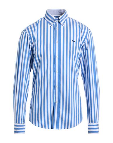 Harmont & Blaine Man Shirt Azure Size Xxl Cotton, Polyamide, Elastane In Blue