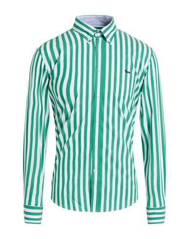 Harmont & Blaine Man Shirt Green Size 3xl Cotton, Polyamide, Elastane