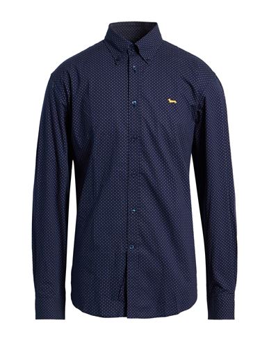 Harmont & Blaine Man Shirt Midnight Blue Size 3xl Cotton In Blue