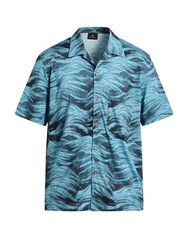 Ps By Paul Smith Ps Paul Smith Man Shirt Deep Teal Size Xl Cotton In Blue