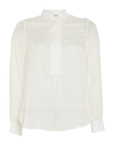Caliban Woman Top Cream Size 6 Viscose, Wool In White