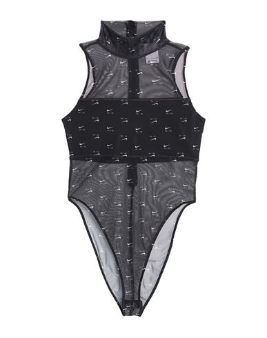 Nike Woman Bodysuit Black Size L Polyester, Elastane In Black