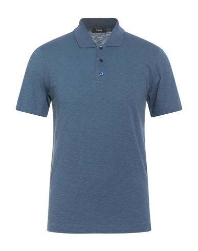 Theory Man Polo Shirt Navy Size Xs Cotton In Blue
