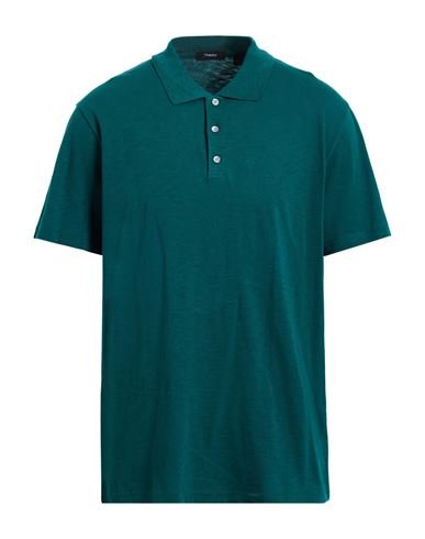 Theory Man Polo Shirt Green Size Xl Cotton In Green