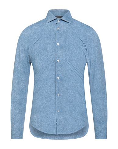 Brian Dales Man Shirt Blue Size 17 ½ Polyamide, Elastane In Blue