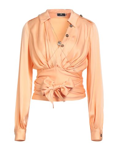 Elisabetta Franchi Woman Shirt Apricot Size 8 Silk In Orange