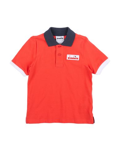 Diadora Toddler Boy Polo Shirt Tomato Red Size 4 Cotton In Orange