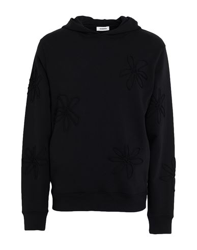 Sandro Man Sweatshirt Black Size Xl Cotton, Elastane In Black