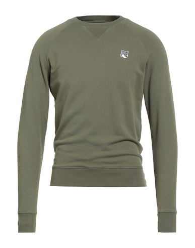 Maison Kitsuné Man Sweatshirt Military Green Size Xs Cotton In Green