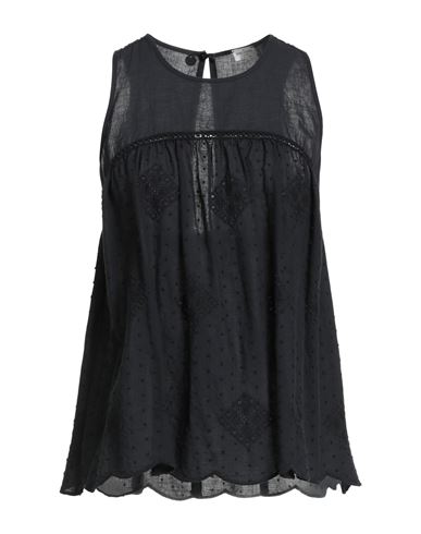Rebel Queen By Liu •jo Woman Top Black Size Xs Cotton In Black