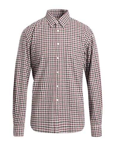 Xacus Man Shirt Burgundy Size 17 Cotton In Multi