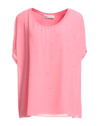 Giulia Valli Woman Top Pink Size 12 Rayon, Elastane, Polyester In Pink
