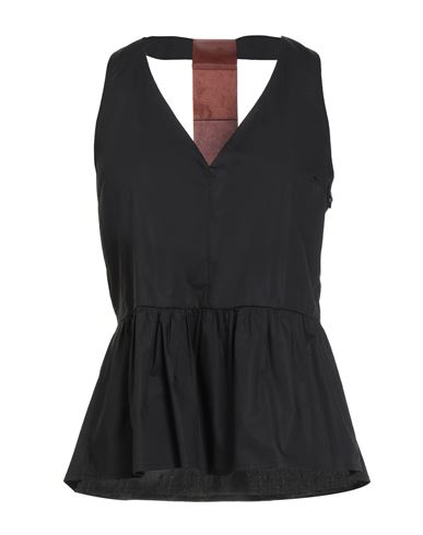 Rebel Queen By Liu •jo Woman Top Black Size S Cotton, Polyester, Polyurethane Resin In Black