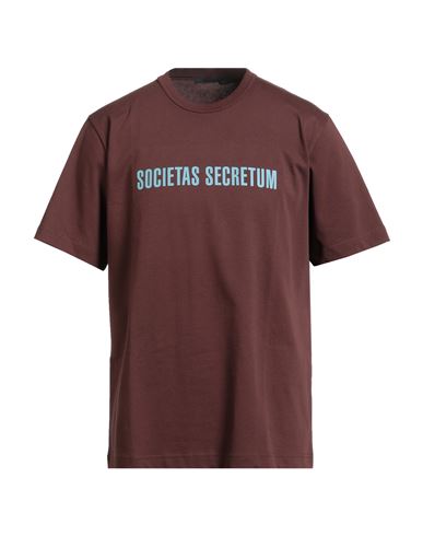 Helmut Lang Man T-shirt Chocolate Brown Size M Cotton In Brown