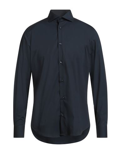 Exte Man Shirt Midnight Blue Size 16 ½ Cotton, Elastane In Black