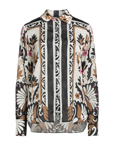 Pinko Woman Shirt Cream Size 4 Viscose In Multi