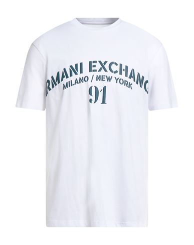 Armani Exchange Man T-shirt White Size L Cotton In White