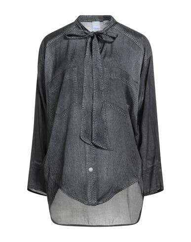 Pinko Denim Woman Top Charcoal Size L Viscose In Gray