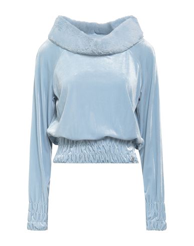 Blugirl Woman Top Sky Blue Size S Polyester, Elastane In Animal Print