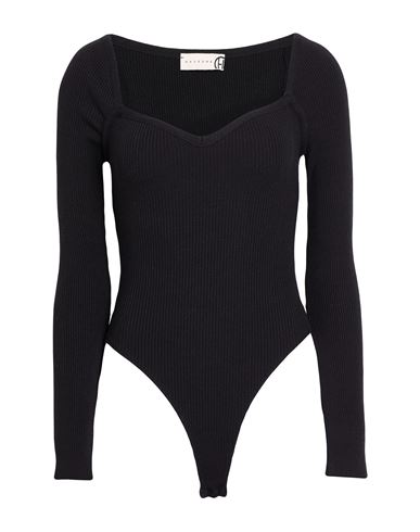 Haveone Woman Bodysuit Black Size Onesize Viscose, Polyester, Polyamide In Black