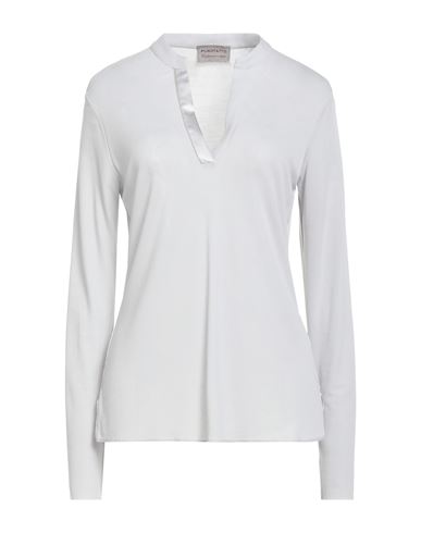 Purotatto Woman T-shirt Light Grey Size 2 Modal, Cashmere In Gray