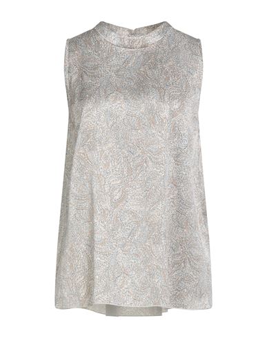 Hemisphere Woman Top Sand Size L Silk, Elastane In White
