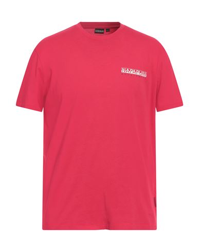 Napapijri Man T-shirt Fuchsia Size L Cotton In Pink