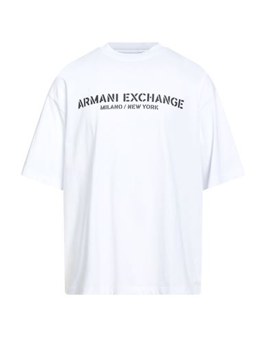 Armani Exchange Man T-shirt White Size L Cotton In White